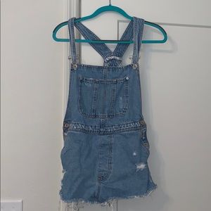 Berksha denim overall shorts